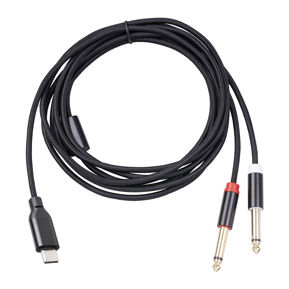 Type-C Male Output to Dual 6.35 Jack Input Audio Cable for Laptop Mixer Audio Connection of Mixer Electronics Part